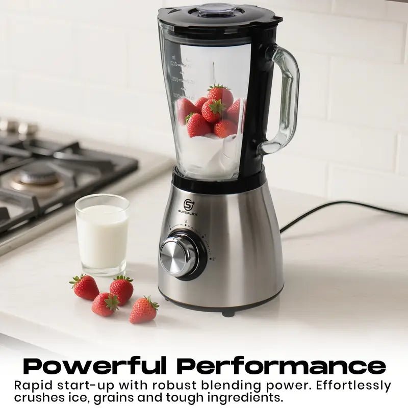 1.5L Glass Jug Blender with 800W Motor & Stainless Steel 4-Blade System - Image 4