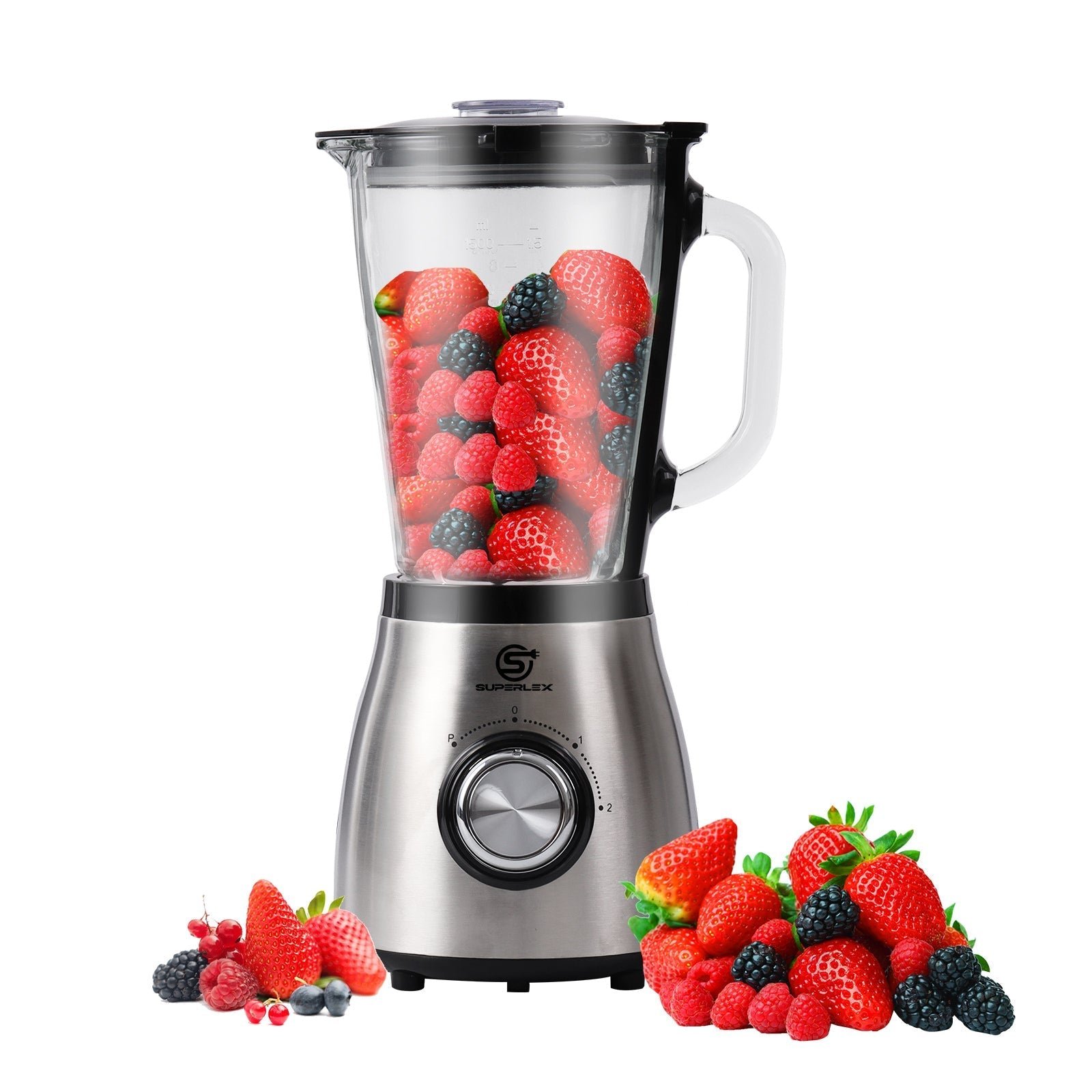 1.5L Glass Jug Blender with 800W Motor & Stainless Steel 4-Blade System - Image 7