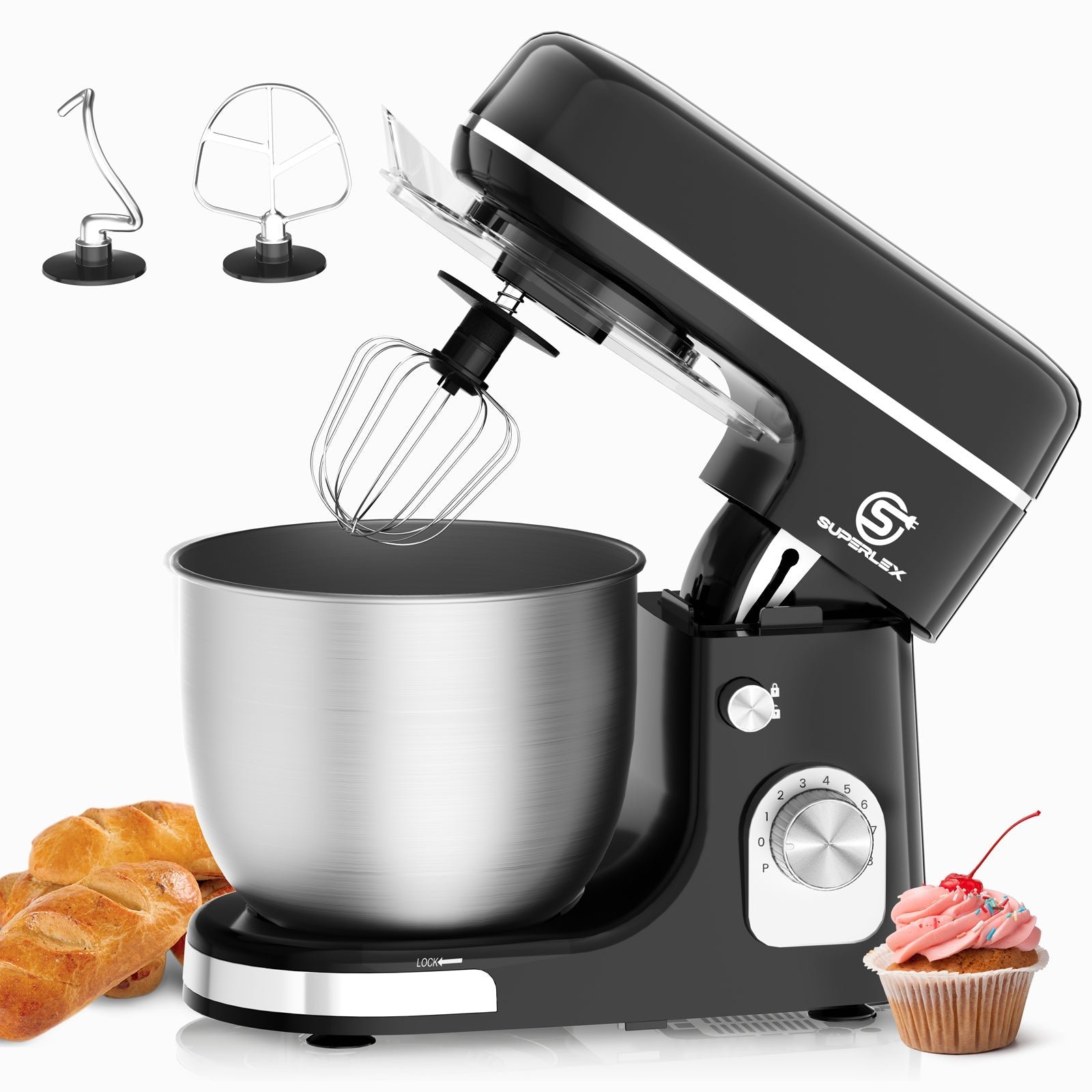 5L Stand Mixer with 1300W Motor & Multi-Function Attachments - Image 8