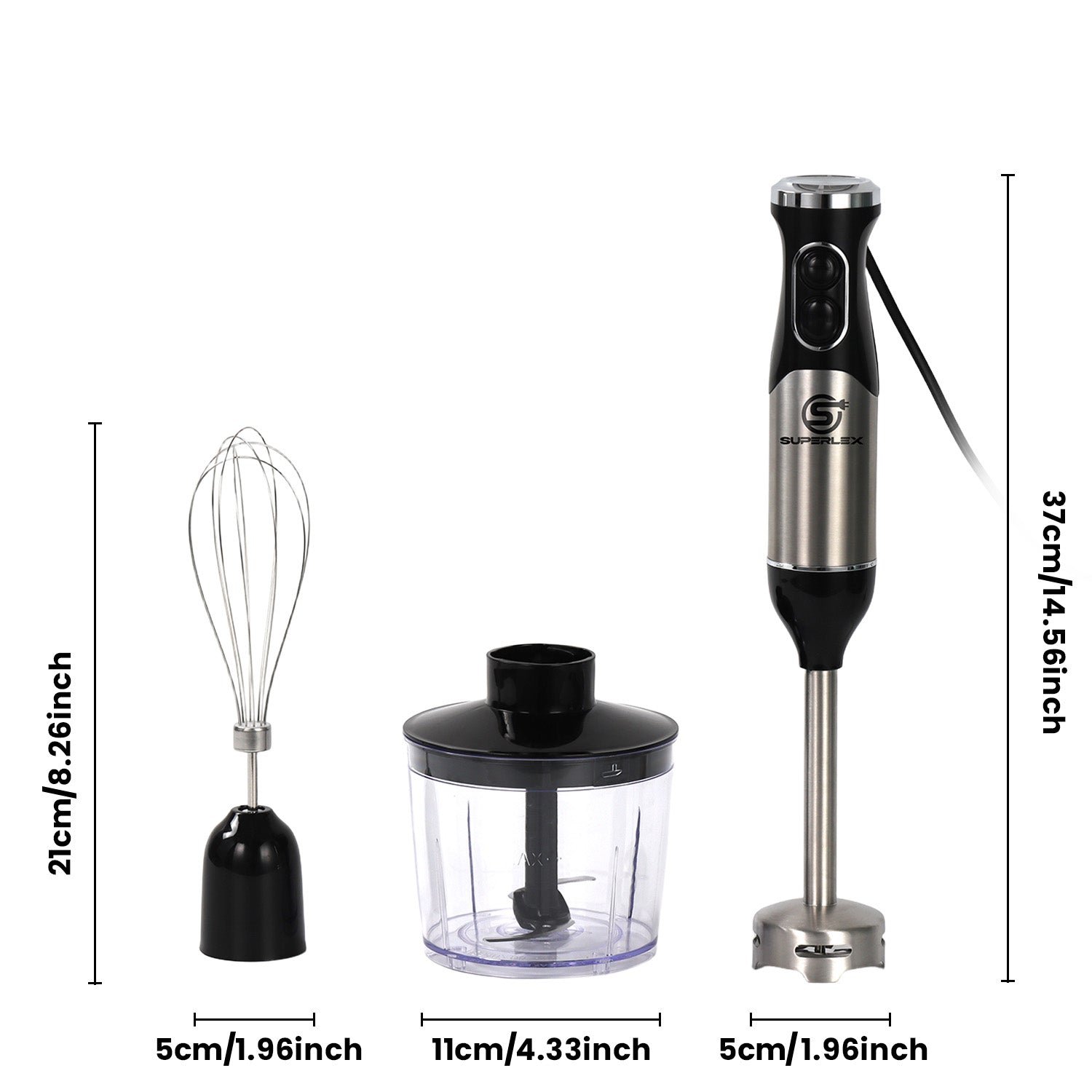 3-in-1 Hand Blender with 350W Motor & 304 Stainless Steel Blades - Image 12
