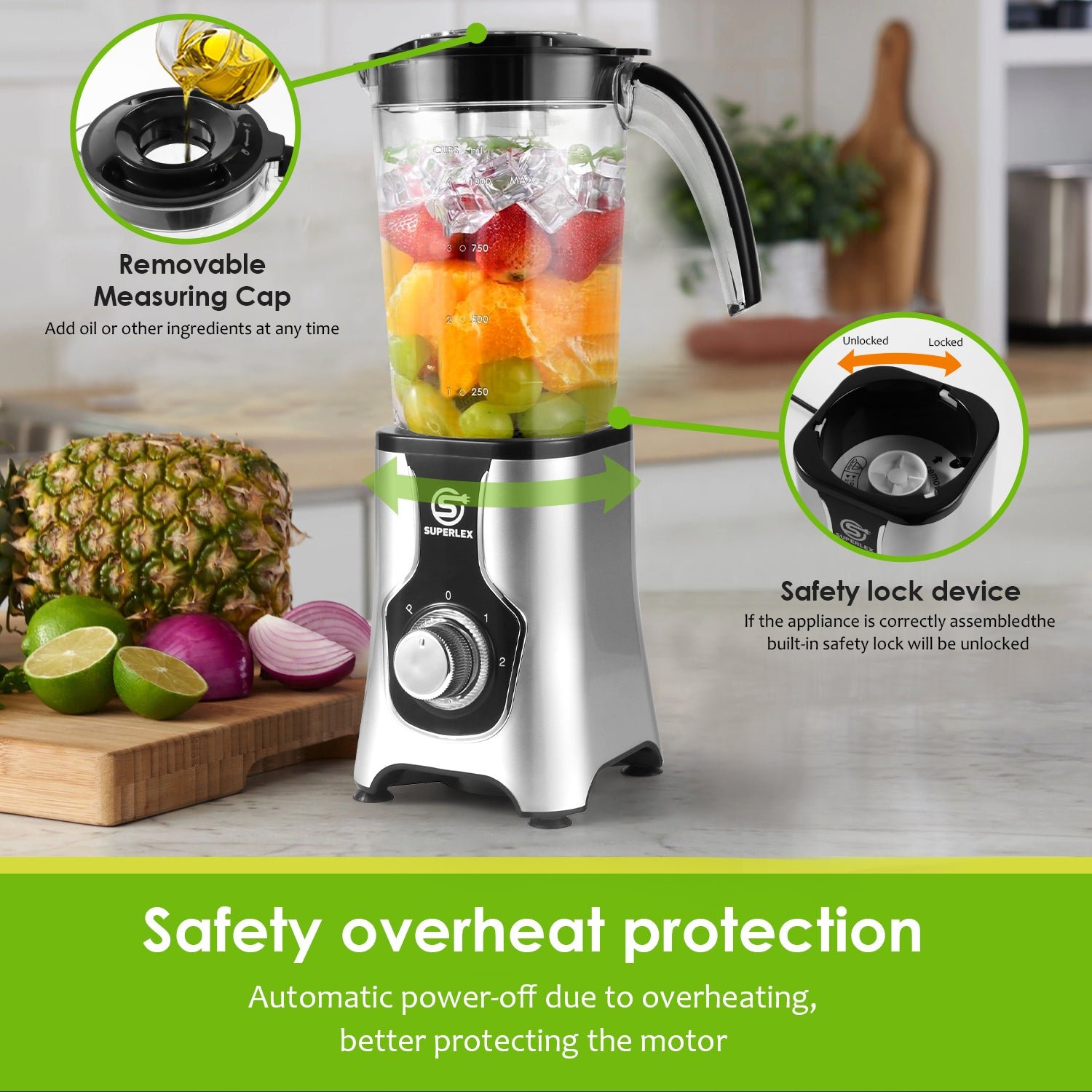 3 in 1 Jug Blender with Multi-Function Blades and High-Speed Performance - Image 6