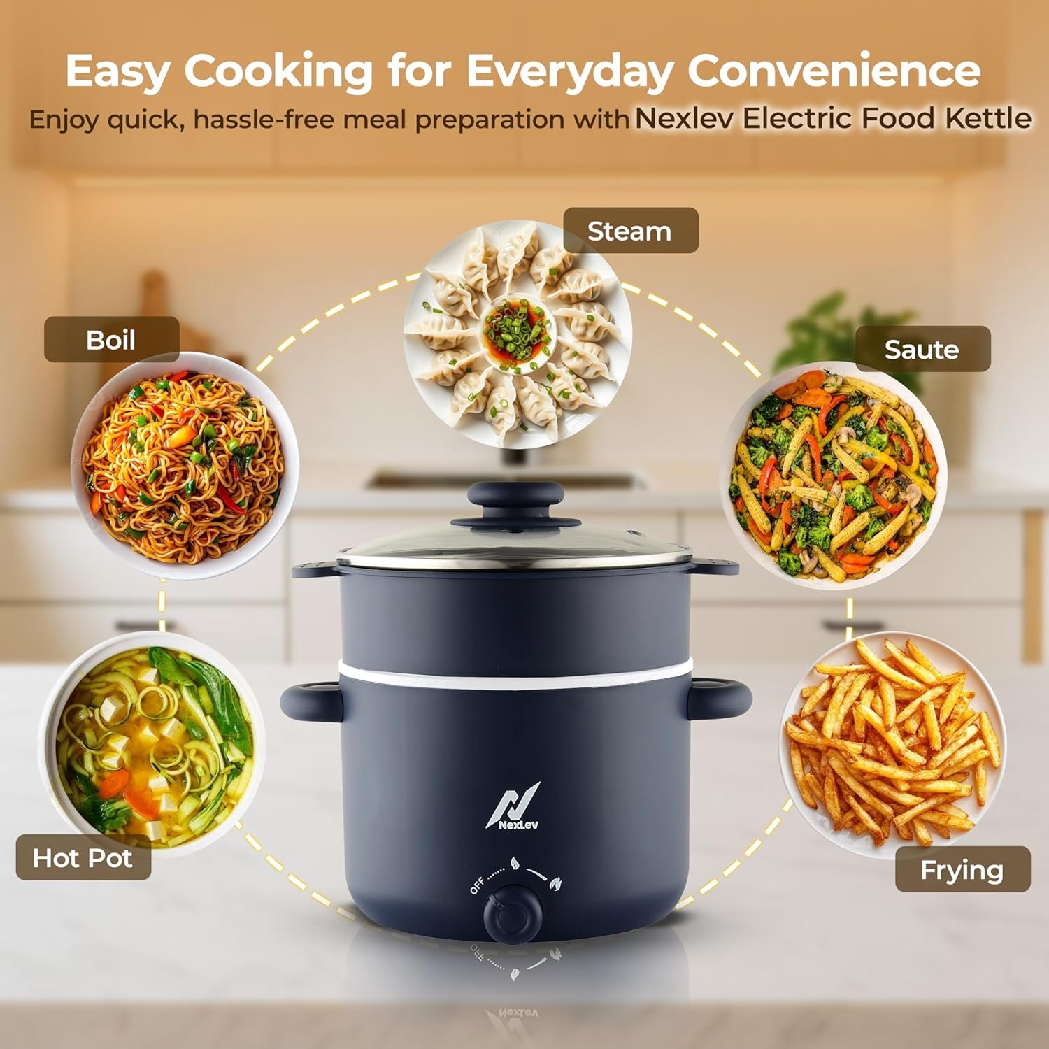 Nexlev Multipurpose Electric Food Kettle KE-02 - Image 3