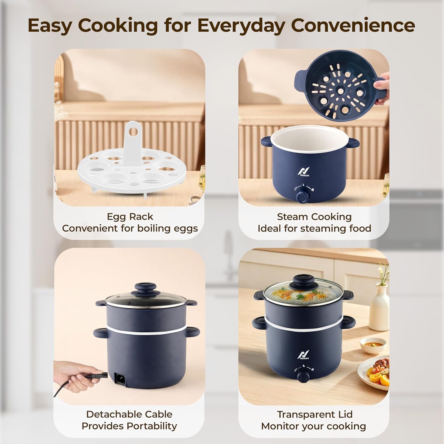 Nexlev Multipurpose Electric Food Kettle KE-02 - Image 5