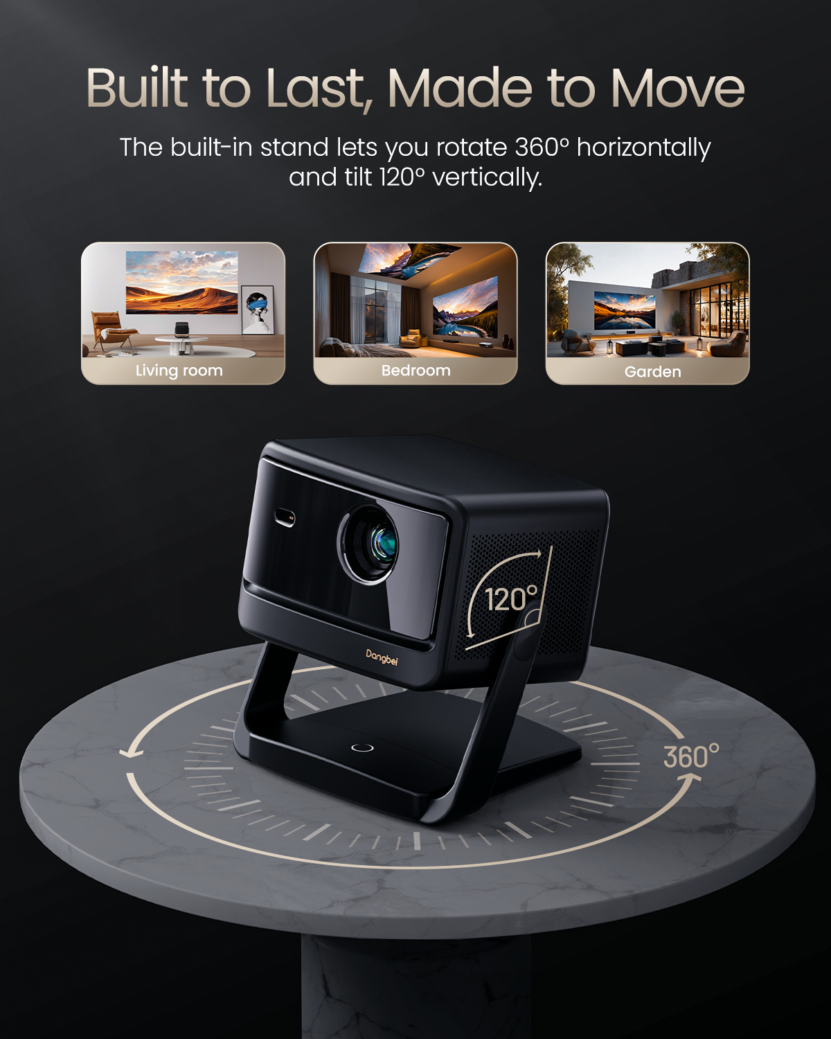 DBOX02 Pro 4K Laser Projector with 360?? Gimbal - Image 4
