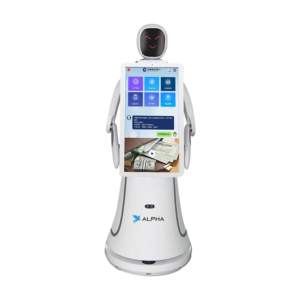 Alpha Robotics Airport Guiding Robot Amy – Multilingual AI Travel Assistant with 21.5-inch Touchscreen