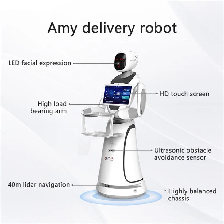 Alpha Robotics Amy Delivery Robot – AI-Powered Food Delivery Assistant with Laser Navigation, 10kg Load Capacity - Image 3