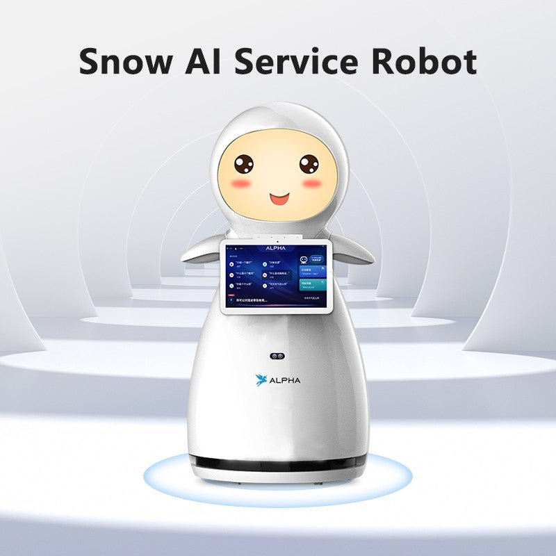 Alpha Robotics School Guide Robot Snow – AI-Powered Campus Navigation and Safety Assistant